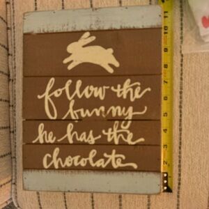 Easter bunny solid wood wall hanging picture by Primitives by Kathy